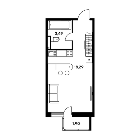 
  Продается студия, 24.31 м², ЖК Малина Парк, дом 2
. Фото 1.