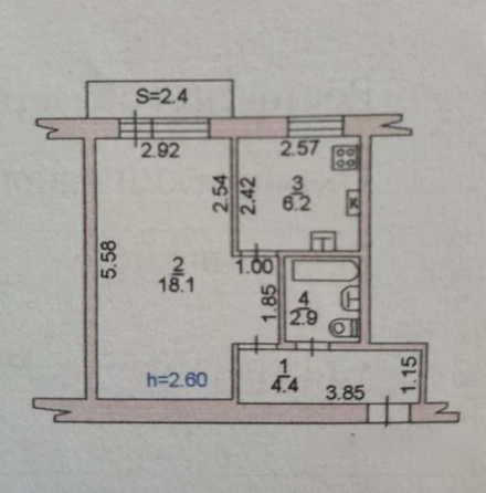 
  Продается 1-комн. квартира, 31.6 м², Герасименко ул, д. 6
. Фото 8.