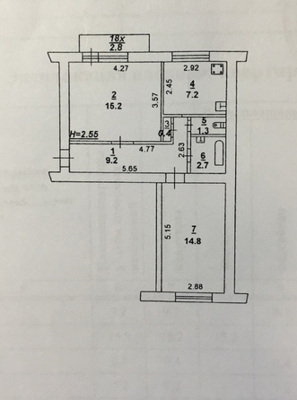 
  Продается 2-комн. квартира, 53.6 м², 1-я Баррикадная ул, д. 48
. Фото 11.
