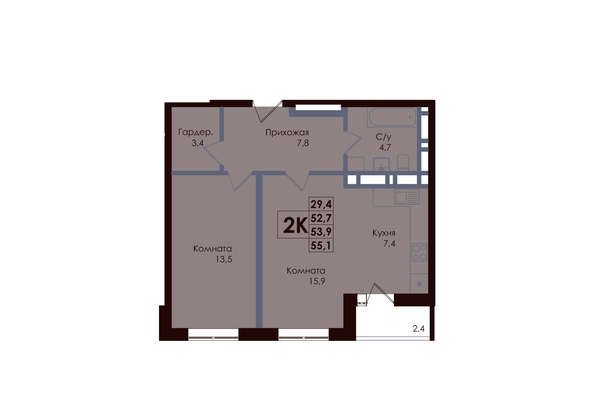 
  Продается 2-комн. квартира, 53.9 м², ЖК ACADEMIA (Академия)
. Фото 1.