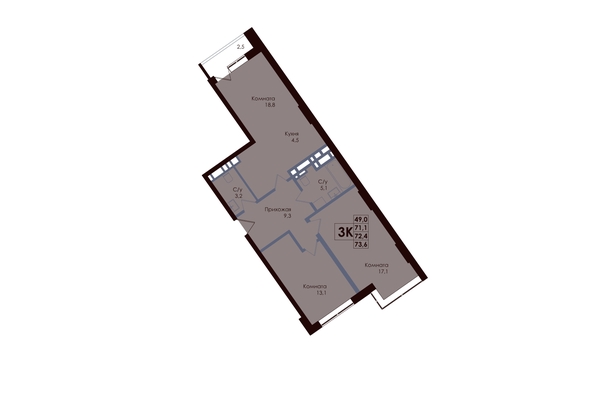 
  Продается 3-комн. квартира, 72.4 м², ЖК ACADEMIA (Академия)
. Фото 1.
