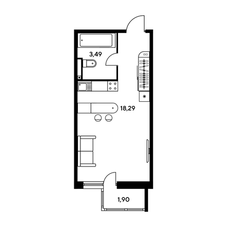 
  Продается студия, 24.13 м², ЖК Малина Парк, дом 1
. Фото 1.