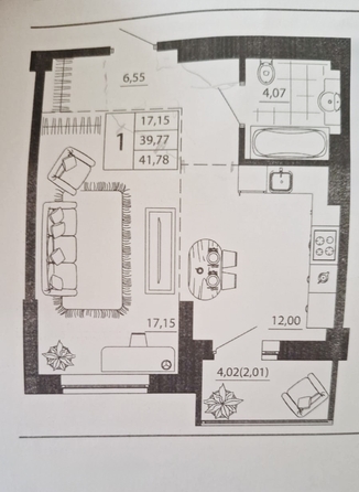 
  Продается 1-комн. квартира, 41.78 м², 26-го Июня ул, д. 35/2
. Фото 13.