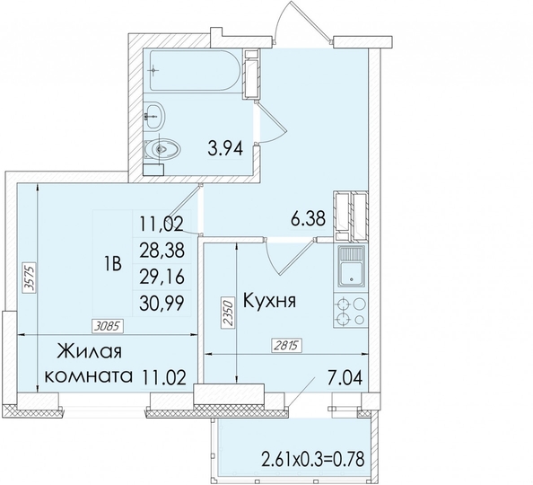 
  Продается 1-комн. квартира, 33 м², Сиверса пр-кт, д. 12д
. Фото 2.