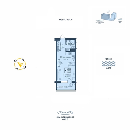 
  Продается апартамент 30.33 м², в АК Аллея Дружбы. Фото 1.