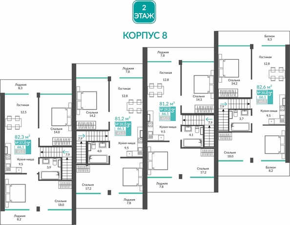 
  Продается апартамент 82.3 м², в АК Удачное. Фото 1.