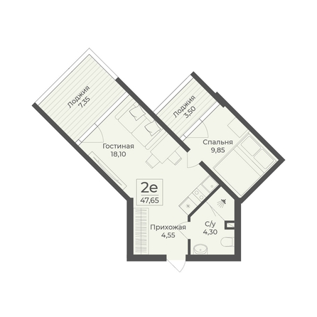 
  Продается апартамент 47.65 м², в АК Тамерун, корп 2. Фото 7.