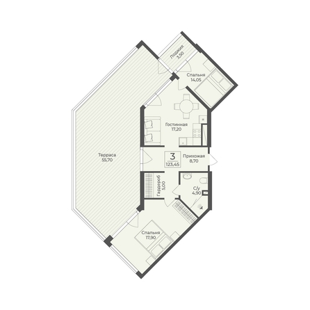
  Продается апартамент 123.45 м², в АК Тамерун, корп 2. Фото 7.