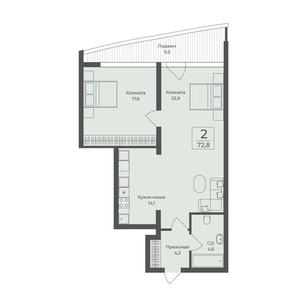 
  Продается апартамент 72.8 м², в АО Форос. Фото 2.