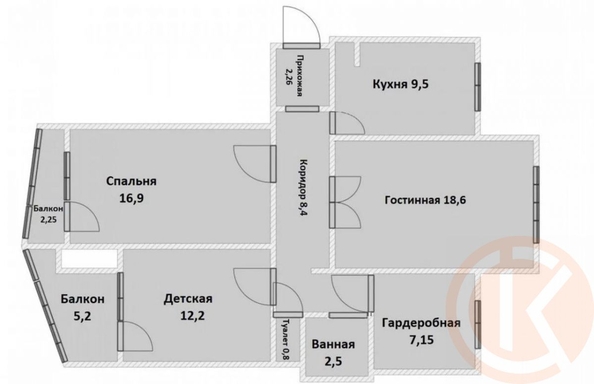 
  Продается 4-комн. квартира 86 м². Фото 27.