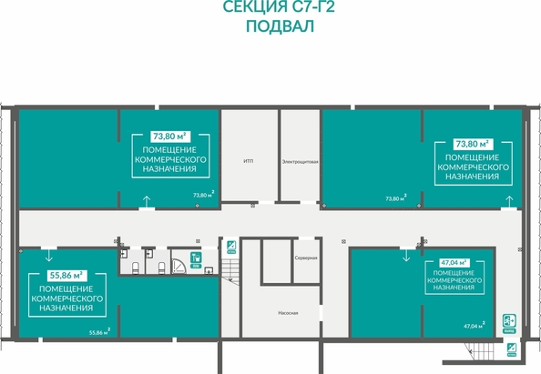 
  Продается универсальное помещение 47.04 м², в ЖК Абрикос - 2. Фото 1.