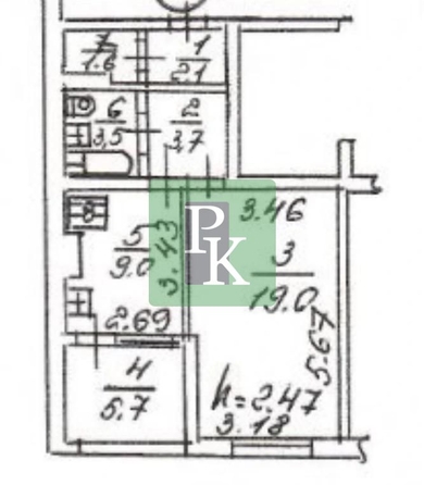 
  Продается 1-комн. квартира 44.6 м². Фото 2.