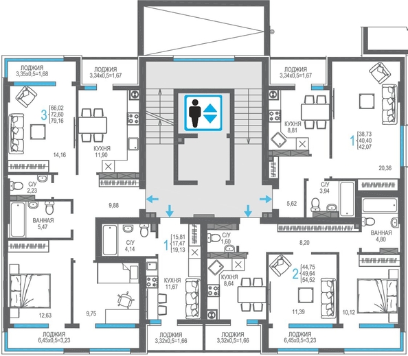
  Продается 3-комн. квартира 72.6 м², в ЖК На Фонтанке. Фото 1.