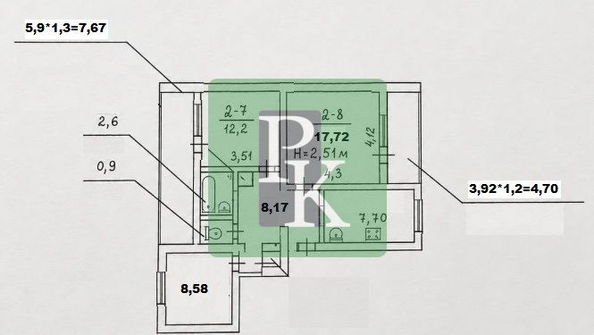 
  Продается 3-комн. квартира 72.2 м². Фото 19.
