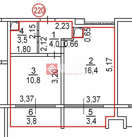 
  Продается апартамент 42 м². Фото 18.