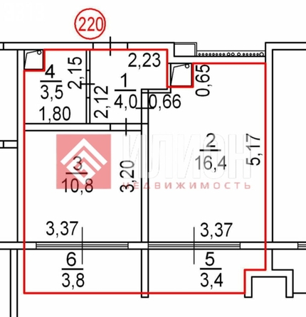 
  Продается апартамент 42 м². Фото 18.