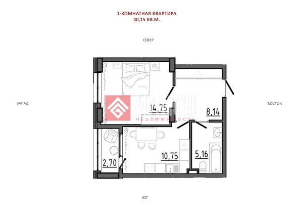 
  Продается 1-комн. квартира 40.1 м². Фото 5.