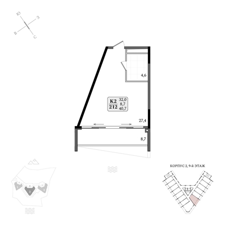 
  Продается апартамент 40.7 м², в АК Летто. Фото 2.