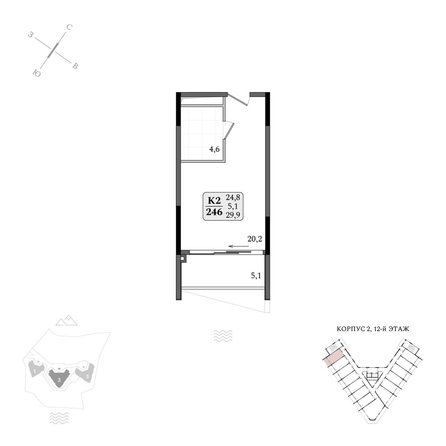 
  Продается апартамент 29.9 м², в АК Летто. Фото 1.