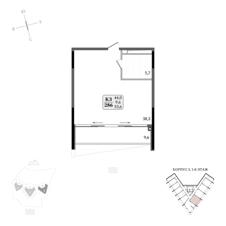 
  Продается апартамент 53.6 м², в АК Летто. Фото 1.