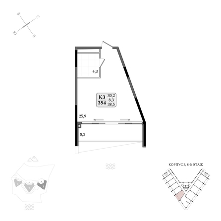 
  Продается апартамент 38.5 м², в АК Летто. Фото 2.
