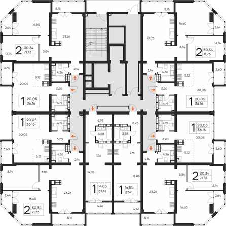 
  Продается 2-комн. квартира 71.73 м², в ЖК Ай-Петри. Фото 1.