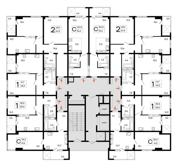
  Продается 1-комн. квартира 45.2 м², в ЖК Поэма. Фото 1.