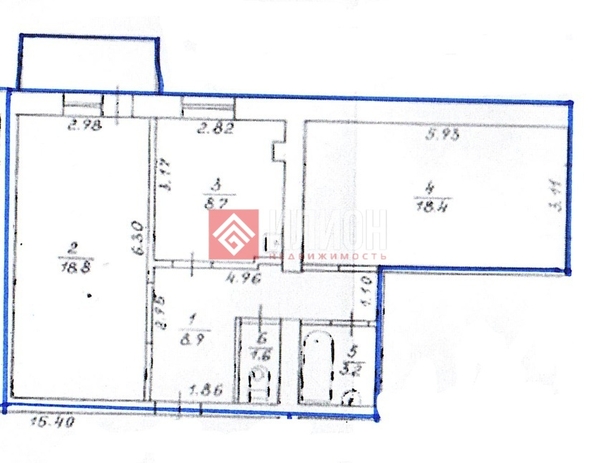 
  Продается 2-комн. квартира 59.6 м². Фото 3.