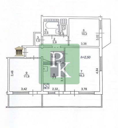 
  Продается 3-комн. квартира 62 м². Фото 29.