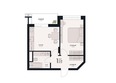 Кристалл: Планировка 1-комн 41,23 м²