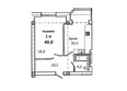 По ул. Первомайской: Планировка 1-комн 49 м²