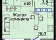 Чайные холмы: Планировка 1-комн 26,6 м²