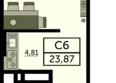 Легенда Ростова, литер 10: Планировка Студия 23,87 м²