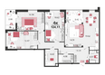 Родные просторы, литера 24: Планировка 4-комн 124,11 м²