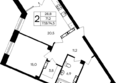 Дом на Маячной: Планировка 2-комн 77,8 м²