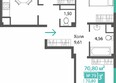 Прополис: Планировка 3-комн 70,8 м²