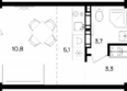 Альморе: Планировка Апартамент 28,5 м²