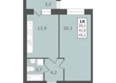 Есенин: Планировка 1-комн 45,1 м²