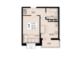 Эпос: Планировка 1-комн 36,49 м²