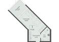 Тамерун, корп 2: Планировка Апартамент 34,85, 35,5 м²