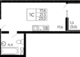 Западные Аллеи, литера 5.3: Планировка Студия 23 м²