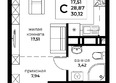 Рядом: Планировка Студия 30,12 м²