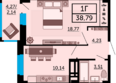 Four Premiers (Фор Примьерс), 1: Планировка 1-комн 38,79 м²