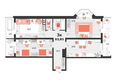 Абрикосово, литера 3: Планировка 3-комн 83,2, 83,8 м²