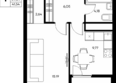 Прибрежный дом: Планировка Студия 29,16 м²