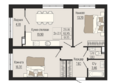 Федерация, дом 5: Планировка 2-комн 67,15 м²