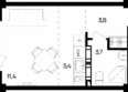 Альморе: Планировка 1-комн 30,2 м²