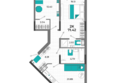 Мойнако Ривьера, 3 очередь: Планировка 2-комн 71,42 м²