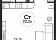 Гринсайд, 5.1-5.5: Планировка Студия 30,12 - 30,36 м²