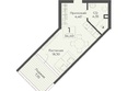 Тамерун, корп 2: Планировка Апартамент 34,4, 34,65 м²
